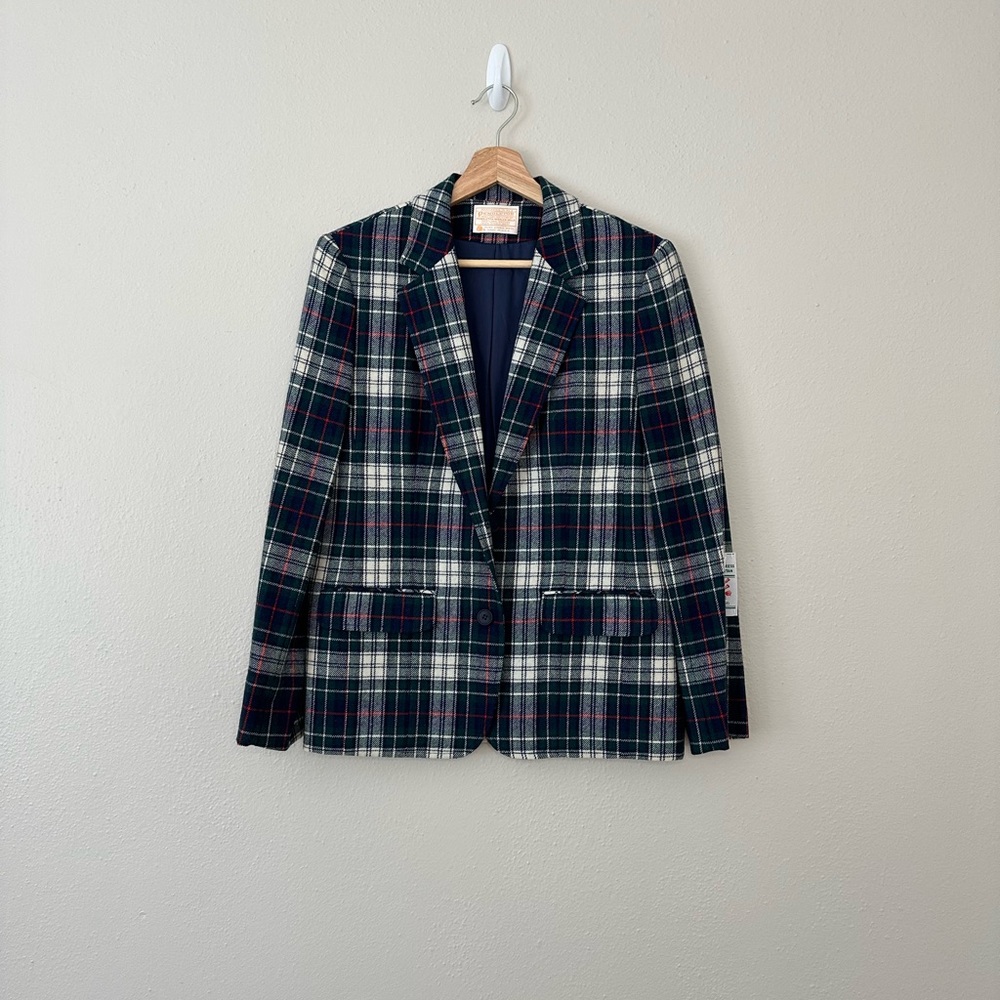 Vintage Pendleton plaid blazer coat jacket